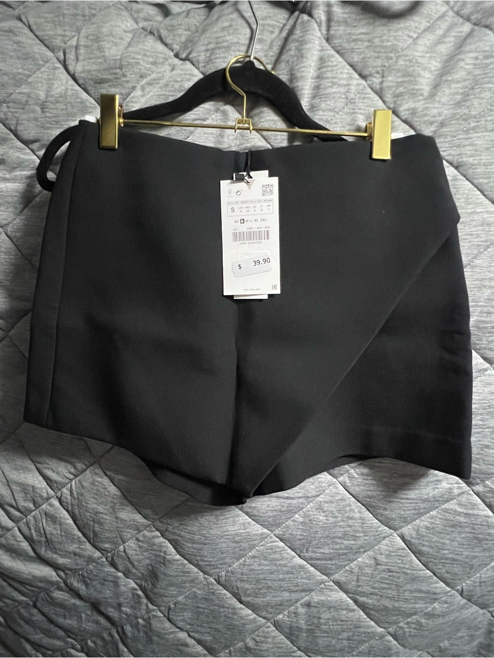 Zara Black Wrap-Front Skort